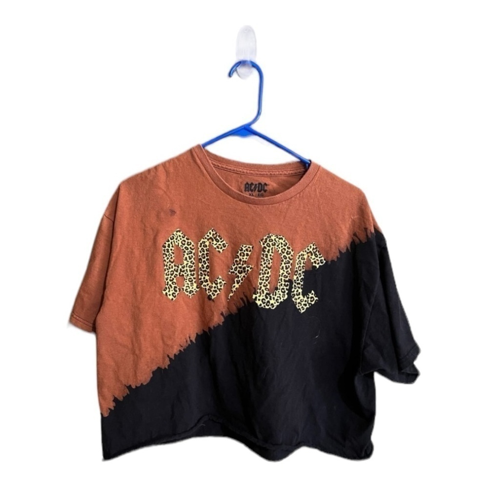 AC/DC tie-dyed cropped T-shirt, women’s size extra large